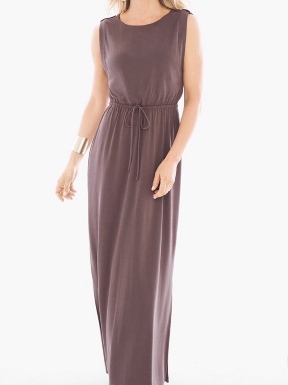 Chico's Sleeveless Maxi Modal Dress Cocoa Brown Taupe Size 3 XL Soft